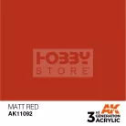AK-Interactive - Acrylics 3rd generation Matt Red 17ml - akrilfesték AK11092