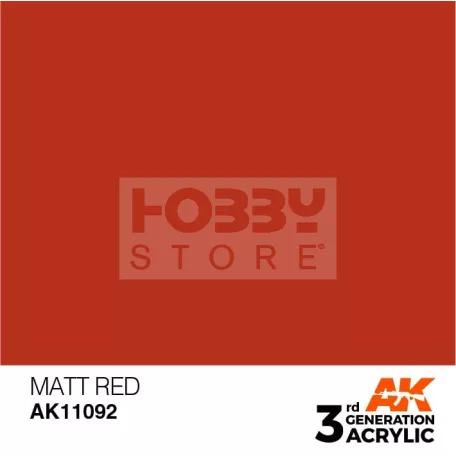 AK-Interactive - Acrylics 3rd generation Matt Red 17ml - akrilfesték AK11092