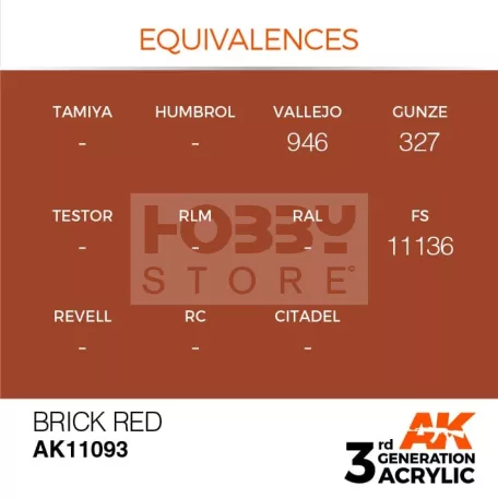 AK-Interactive - Acrylics 3rd generation Brick Red 17ml - akrilfesték AK11093