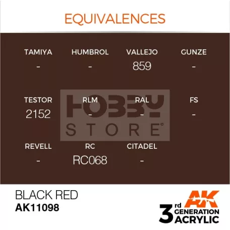 AK-Interactive - Acrylics 3rd generation Black Red 17ml - akrilfesték AK11098