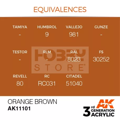 AK-Interactive - Acrylics 3rd generation Orange Brown 17ml - akrilfesték AK11101