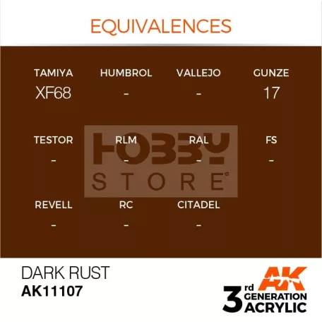 AK-Interactive - Acrylics 3rd generation Dark Rust 17ml - akrilfesték AK11107