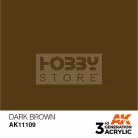 AK-Interactive - Acrylics 3rd generation Dark Brown 17ml - akrilfesték AK11109
