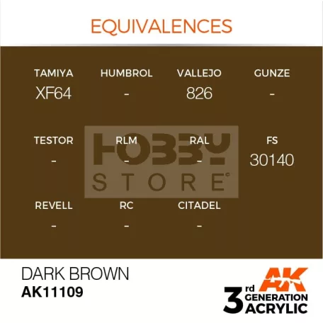 AK-Interactive - Acrylics 3rd generation Dark Brown 17ml - akrilfesték AK11109