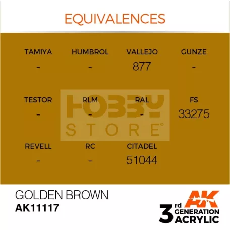 AK-Interactive - Acrylics 3rd generation Golden Brown 17ml - akrilfesték AK11117