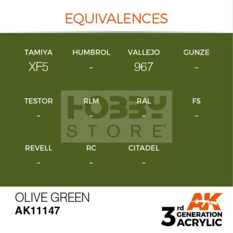 AK-Interactive - Acrylics 3rd generation Olive Green 17ml - akrilfesték AK11147