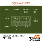 AK-Interactive - Acrylics 3rd generation Medium Olive Green 17ml - akrilfesték AK11148