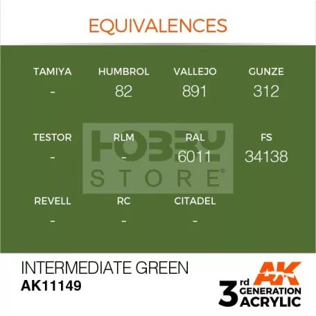 AK-Interactive - Acrylics 3rd generation Intermediate Green 17ml - akrilfesték AK11149