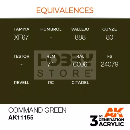 AK-Interactive - Acrylics 3rd generation Command Green 17ml - akrilfesték AK11155