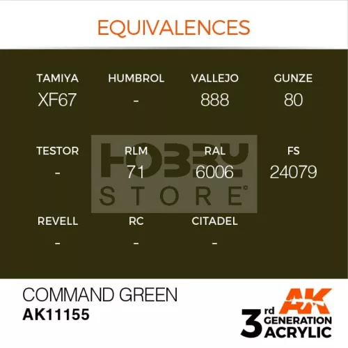 AK-Interactive - Acrylics 3rd generation Command Green 17ml - akrilfesték AK11155