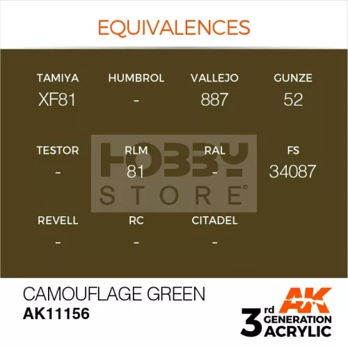 AK-Interactive - Acrylics 3rd generation Camouflage Green 17ml - akrilfesték AK11156