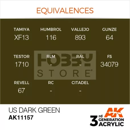 AK-Interactive - Acrylics 3rd generation US Dark Green 17ml - akrilfesték AK11157