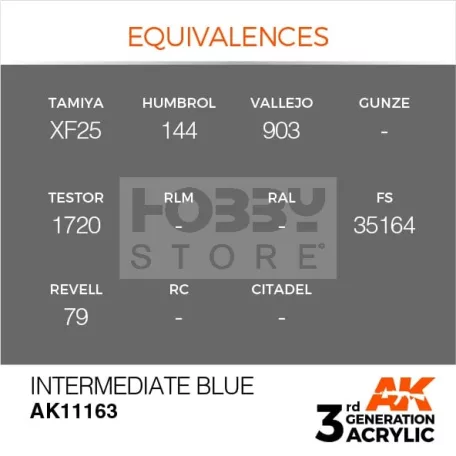 AK-Interactive - Acrylics 3rd generation Intermediate Blue 17ml - akrilfesték AK11163