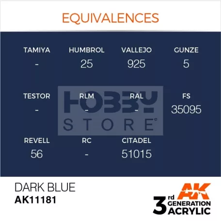 AK-Interactive - Acrylics 3rd generation Dark Blue 17ml - akrilfesték AK11181