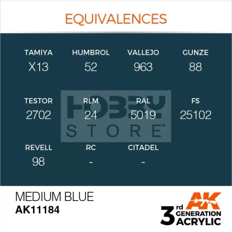 AK-Interactive - Acrylics 3rd generation Medium Blue 17ml - akrilfesték AK11184