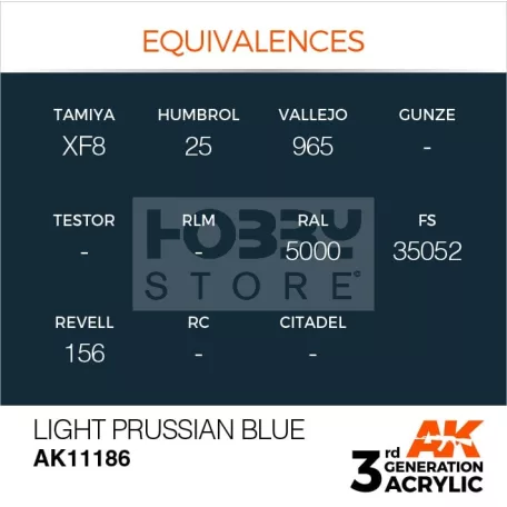 AK-Interactive - Acrylics 3rd generation Light Prussian Blue 17ml - akrilfesték AK11186