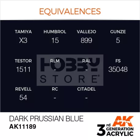 AK-Interactive - Acrylics 3rd generation Dark Prussian Blue 17ml - akrilfesték AK11189
