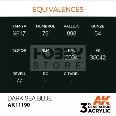 AK-Interactive - Acrylics 3rd generation Dark Sea Blue 17ml - akrilfesték AK11190