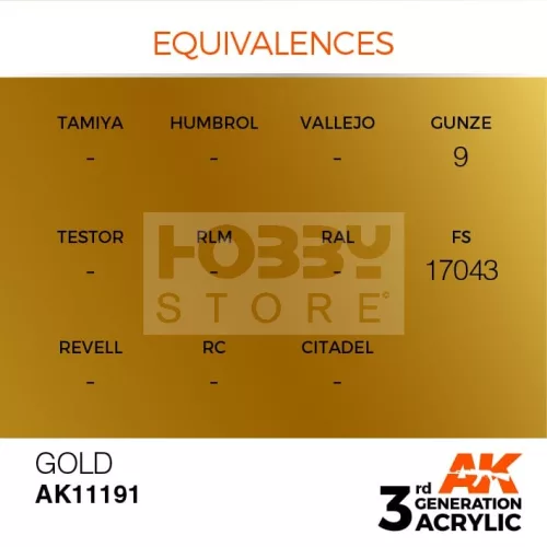 AK-Interactive - Acrylics 3rd generation Gold 17ml - akrilfesték AK11191