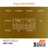AK-Interactive - Acrylics 3rd generation Rusty Gold 17ml - akrilfesték AK11193