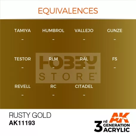 AK-Interactive - Acrylics 3rd generation Rusty Gold 17ml - akrilfesték AK11193