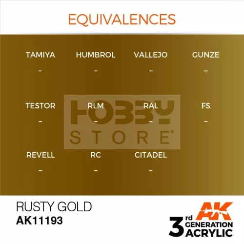 AK-Interactive - Acrylics 3rd generation Rusty Gold 17ml - akrilfesték AK11193