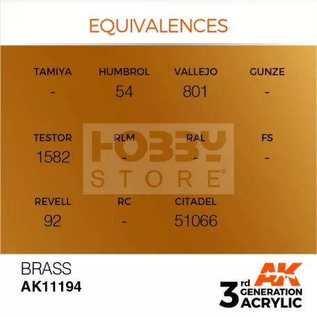 AK-Interactive - Acrylics 3rd generation Brass 17ml - akrilfesték AK11194