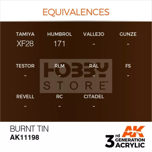 AK-Interactive - Acrylics 3rd generation Burnt Tin 17ml - akrilfesték AK11198
