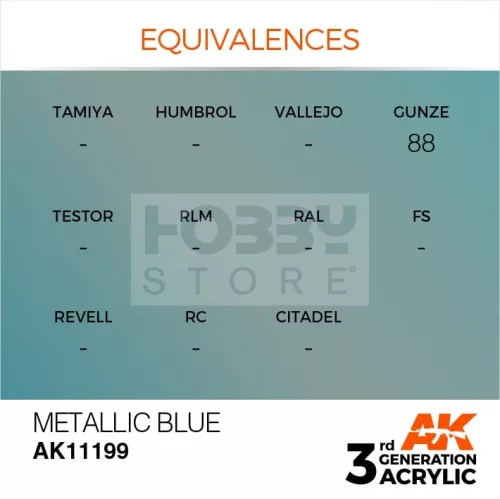 AK-Interactive - Acrylics 3rd generation Metallic Blue 17ml - akrilfesték AK11199