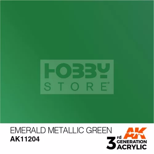 AK-Interactive - Acrylics 3rd generation Emerald Metallic Green 17ml - akrilfesték AK11204