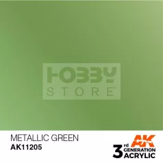   AK-Interactive - Acrylics 3rd generation Metallic Green 17ml - akrilfesték AK11205