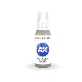   AK-Interactive - Acrylics 3rd generation Oily Steel 17ml - akrilfestékAK11211