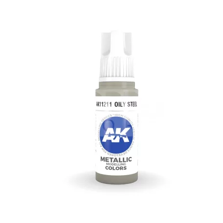 AK-Interactive - Acrylics 3rd generation Oily Steel 17ml - akrilfestékAK11211
