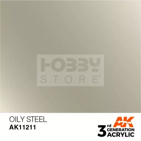 AK-Interactive - Acrylics 3rd generation Oily Steel 17ml - akrilfestékAK11211