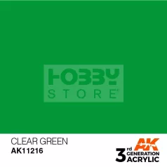   AK-Interactive - Acrylics 3rd generation Clear Green 17ml - akrilfesték AK11216