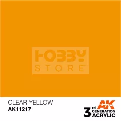   AK-Interactive - Acrylics 3rd generation Clear Yellow 17ml - akrilfesték AK11217