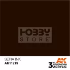 AK-Interactive - Acrylics 3rd generation Sepia INK 17ml - akrilfesték AK11219