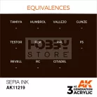 AK-Interactive - Acrylics 3rd generation Sepia INK 17ml - akrilfesték AK11219