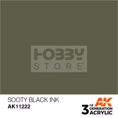   AK-Interactive - Acrylics 3rd generation Sooty Black INK 17ml - akrilfesték AK11222
