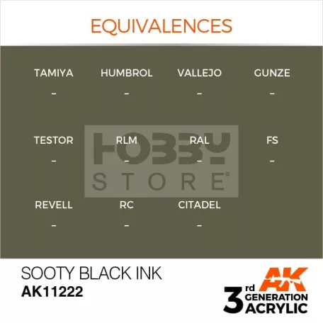 AK-Interactive - Acrylics 3rd generation Sooty Black INK 17ml - akrilfesték AK11222