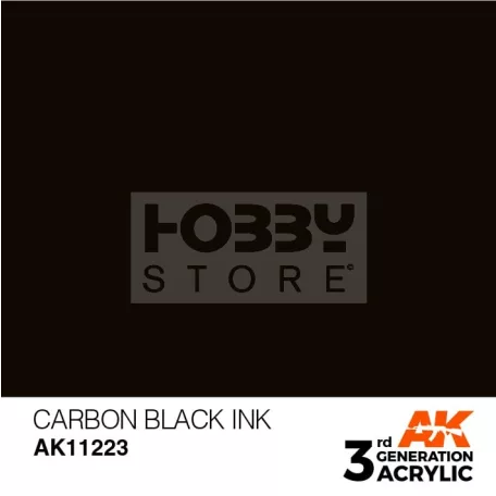 AK-Interactive - Acrylics 3rd generation Carbon Black INK 17ml - akrilfesték AK11223