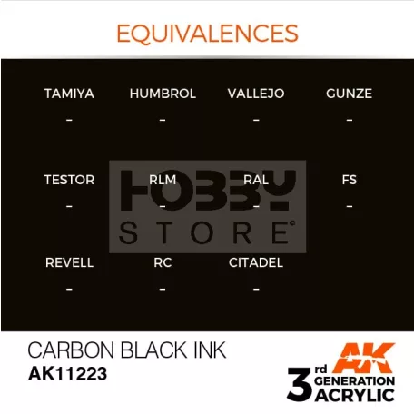 AK-Interactive - Acrylics 3rd generation Carbon Black INK 17ml - akrilfesték AK11223