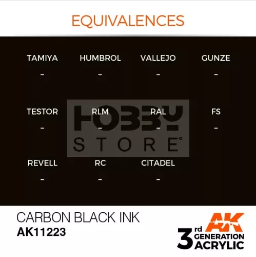 AK-Interactive - Acrylics 3rd generation Carbon Black INK 17ml - akrilfesték AK11223