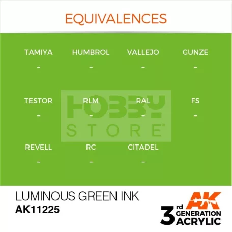 AK-Interactive - Acrylics 3rd generation Luminous Green INK 17ml - akrilfesték AK11225