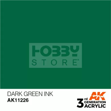 AK-Interactive - Acrylics 3rd generation Dark Green INK 17ml - akrilfesték AK11226