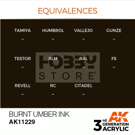 AK-Interactive - Acrylics 3rd generation Burnt Umber INK - akrilfesték AK11229