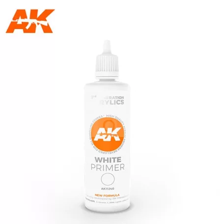 AK-Interactive - White Primer 100 ml  3rd Generation - alapozó akrilfesték AK11240