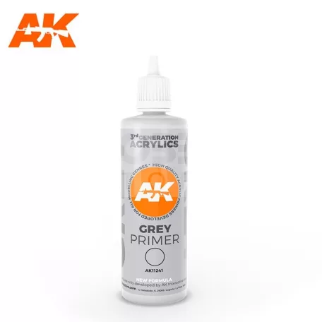 AK-Interactive - Grey Primer 100 ml 3rd Generation - alapozó akrilfesték AK11241