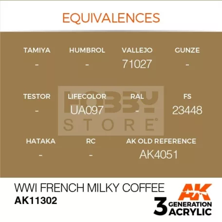 AK-Interactive - Acrylics 3rd generation WWI French Milky Coffee - akrilfesték AK11302