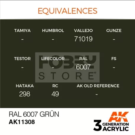 AK-Interactive - Acrylics 3rd generation RAL 6007 GrĂĽn  - akrilfesték AK11308